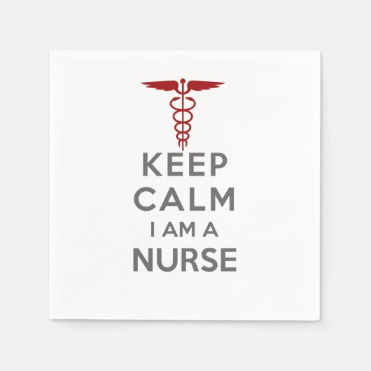 Red Caduceus Keep Calm Ik ben verpleegster Servetten (Voorkant)