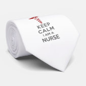 Red Caduceus Keep Calm Ik ben verpleegster Stropdas (Opgerold)