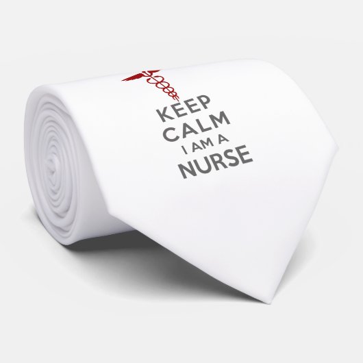 Red Caduceus Keep Calm Ik ben verpleegster Stropdas (Opgerold)