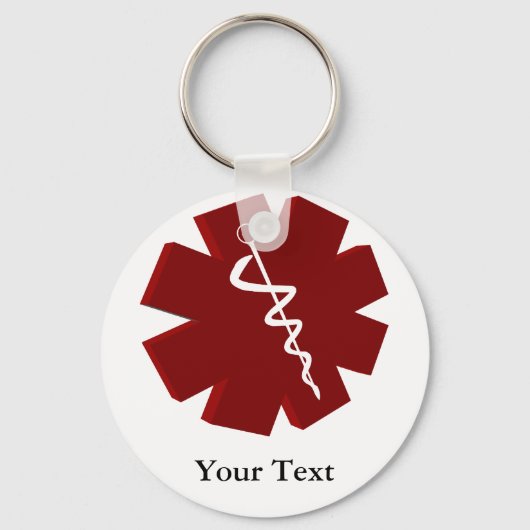 red caduceus medische cadeaus sleutelhanger (Voorkant)