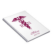 Red Caduceus Nurse Medical Symbool Notitieboek (Rechterzijde)