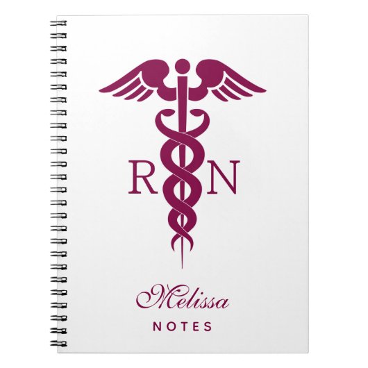 Red Caduceus Nurse Medical Symbool Notitieboek (Voorkant)