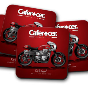 Red CafeRacer Motorcycle Onderzetter Vastgesteld