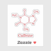 Red Caffeine Molecule Sticker (Vel)