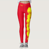 Red California State Flower Poppy Leggings (Voorkant)