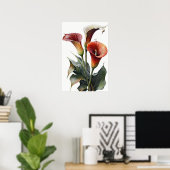 Red Calla Lilies Lily Art Imprimer Poster (Bureau à domicile)