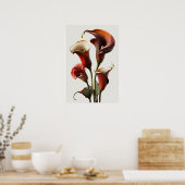 Red Calla Lilies Lily Art Imprimer Poster (Cuisine)