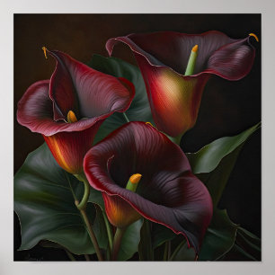 Red Calla Lilies Lily Art Imprimer Poster