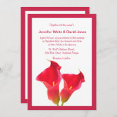 Red Calla Lily Wedding Uitnodiging (Voorkant / Achterkant)