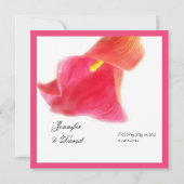 Red Calla Lily Wedding Uitnodiging (Achterkant)