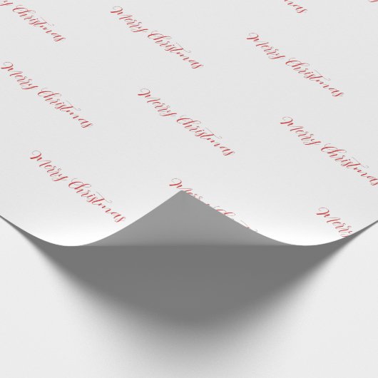 Red Calligraphy Script Merry Kersttext Gift Cadeaupapier (Hoek)