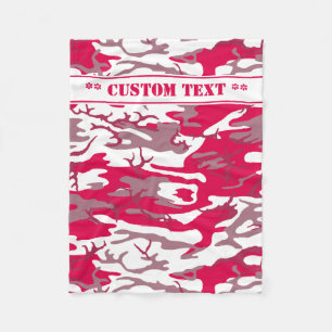 Red Camo met aangepaste tekst Fleece Deken