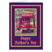 Red  Camper Truck Happy Vaderdag Kaart (Voorkant)