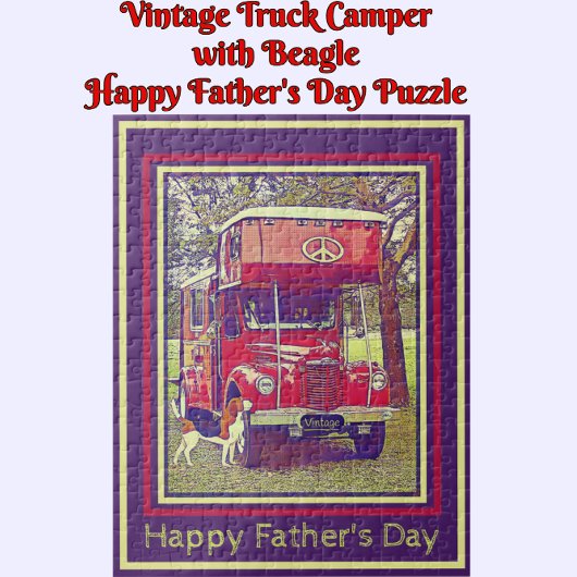 Red  Camper Truck Happy Vaderdag Legpuzzel