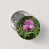 Red Campion Wildflower Button (Voorkant /achterkant)