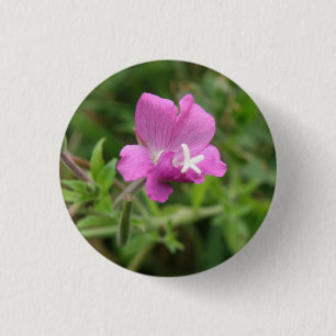 Red Campion Wildflower Button