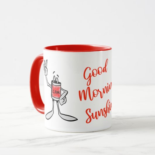 Red Can Creature Coffee Mug Mok (Voorkant links)
