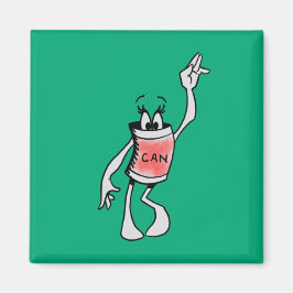 Red Can Creature Square Magnet Magneet