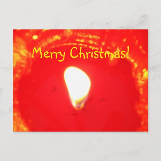 Red Candlelight Flame, kaars, pretkerst Feestdagenkaart (Voorkant)