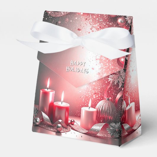 Red Candles Decorative Christmas Holiday Gift Box Bedankdoosjes (Voorkant Zijde)
