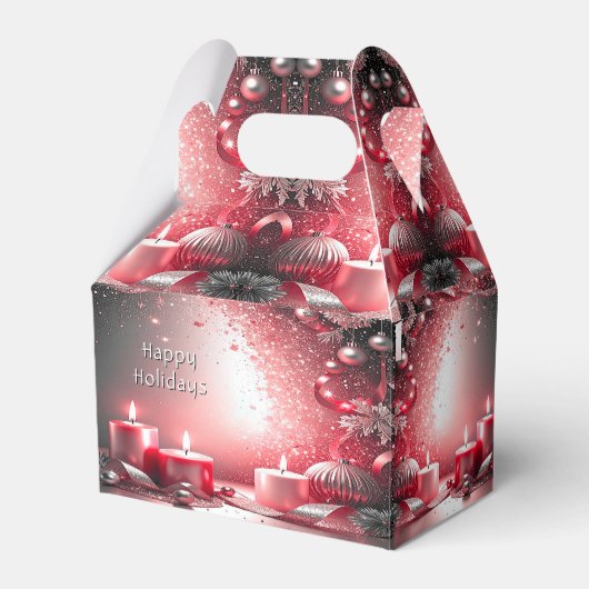 Red Candles Decorative Christmas Holiday Gift Box Bedankdoosjes (Voorkant Zijde)