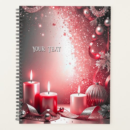 Red Candles Decorative Christmas Holiday Planner (Voorkant)