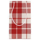 Red Candy Cane Christmas Plaid Klein Cadeauzakje (Voorkant)