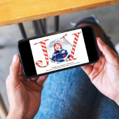 Red Candy Cane Stripe Kerstfoto Joy Feestdagenkaart