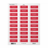 Red Candy Cane Stripes Pattern Holiday Etiket (Full Sheet)