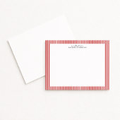 Red Candy Stripe Modern Note Card Kaart