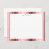 Red Candy Stripe Modern Note Card Kaart (Voorkant / Achterkant)