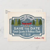 Red Canoe Save the Date Briefkaart (Voorkant / Achterkant)