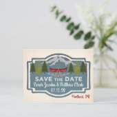 Red Canoe Save the Date Briefkaart (Staand voorkant)