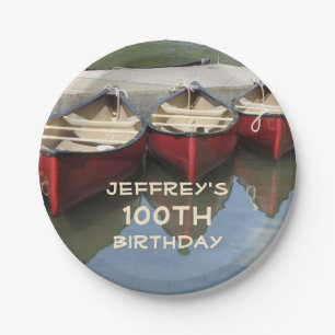 Red Canoes 100th Birthday Party Personalized Bord
