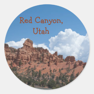 Red Canyon, Utah Sjabloon Souvenir Ronde Sticker