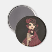 Red Cape Quantum Cutie Girl Magnet (Recto/Verso)