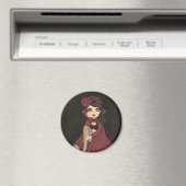 Red Cape Quantum Cutie Girl Magnet (In Situ (Lave-vaisselle))