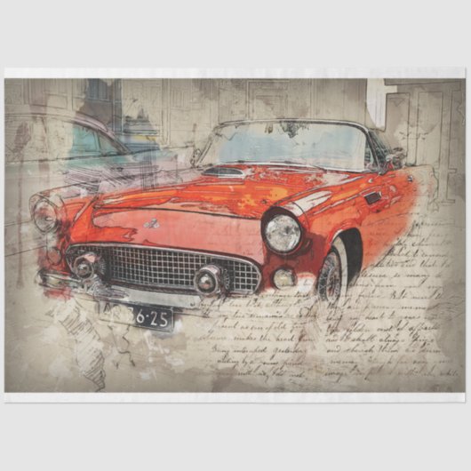 Red Car  20x30-decoupage Tissuepapier (Voorkant)