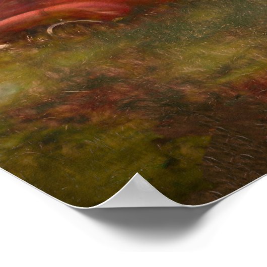  Red Car Antiek oude Rustic Retro Art Poster (Hoek)