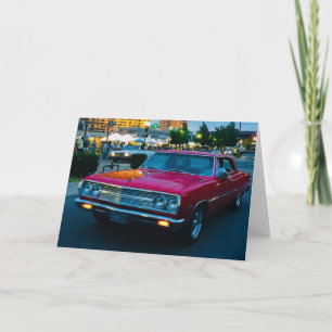 Red Car blank greeting Card Bedankkaart