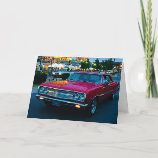 Red Car blank greeting Card Bedankkaart