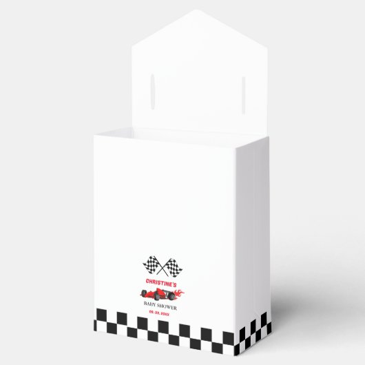 Red Car Race Baby shower Bedankdoosjes (Geopend)