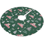 Red Car Winter Pattern Merry kerst Green Kerstboom Rok (Gekanteld)