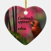 Red Cardinaal Ceramic Memorial Heart Ornament (Voorkant)