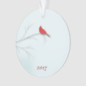 Red Cardinaal Editable Photo Ornament (voorkant)