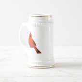 Red Cardinaal Male Bird Bierpul (Voorkant links)