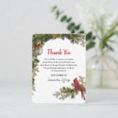 Red Cardinal Bereavement Merci note (Debout devant)