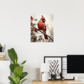 Red Cardinal Bird Art Print Poster (Thuiskantoor)