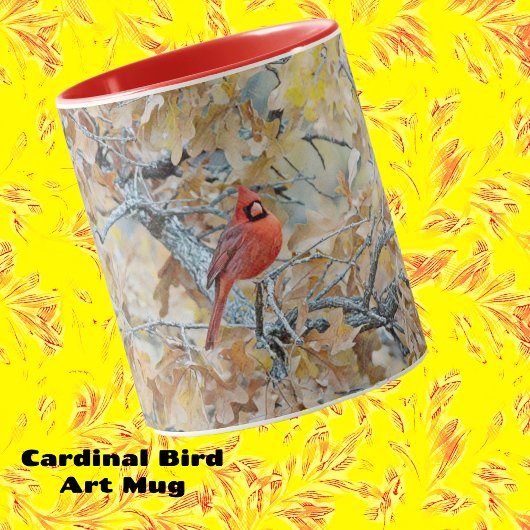 Red Cardinal Bird in Tree Art Mok Cup