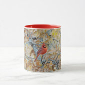 Red Cardinal Bird in Tree Art Mok Cup (Midden)